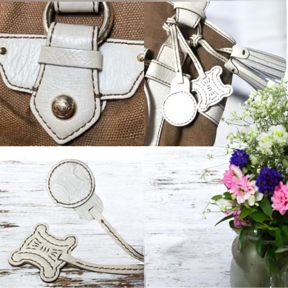 CELINE Handbag Leather Canvas w/ original Dustbag - Picture 10 of 14